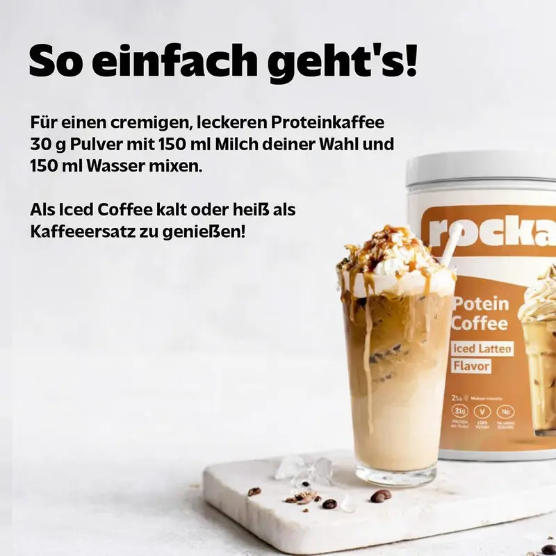 Rocka Iced Protein Coffee - Cremiger Kaffee mit 20g Protein & 80mg Koffein pro Portion - Glutenfrei & Ohne Zuckerzusatz - Image 5